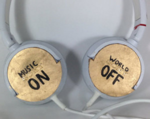 Gold Painted Headphones 