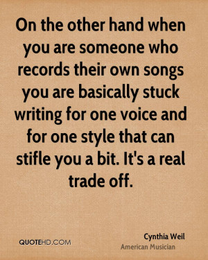 ... and for one style that can stifle you a bit. It's a real trade off