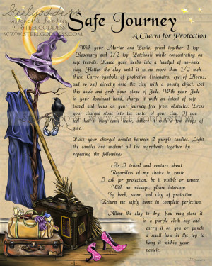 Safe Journey - Book of Shadows spell page