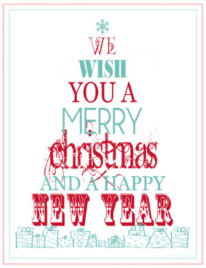 Free Printable: Merry Christmas & Happy New Year.