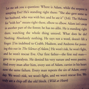 Excerpt from Wild At Heart by John Eldredge. A great book- this isn't ...