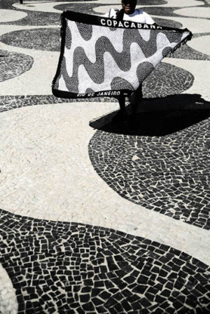 The famous pattern on the sidewalk was designed by Roberto Burle Marx