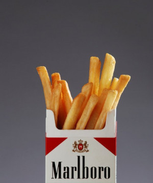 cigarettes, french fries, fries, marlboro