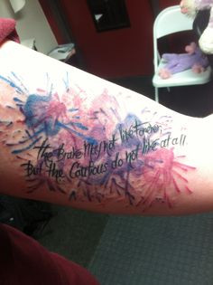 My second tattoo! It's a quote from princess diaries with water color ...