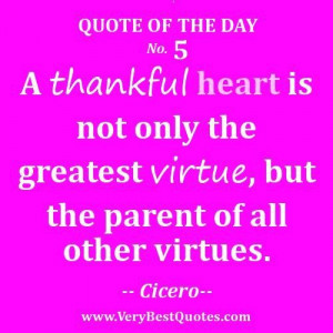 Quote of the day on a thankful heart