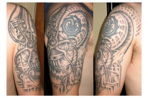 Biomechanical Half Sleeve Tattoo Designs