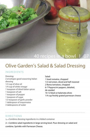 Olive Garden Salad Dressing. nice and zesty and so easy to make. yum