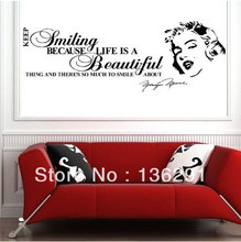 ... wall art quote keep smiling life is beautiful vinyl sticker decal