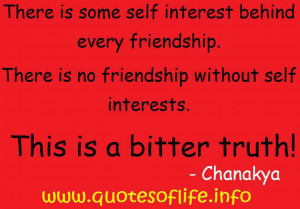 chanakya s quotation on selfish friendships