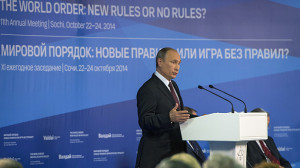 24 October 2014. Russian President Vladimir Putin speaks at the wrap ...