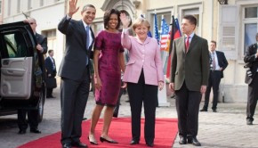 ... Merkel Quotes With Barack And Michelle Obama Photo By Lawrence Jackson