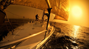 Sailing sunset hd Wallpaper in 1366x768
