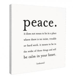 Peace Quote on Canvas
