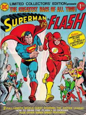Superman races Flash in oversize extravaganza