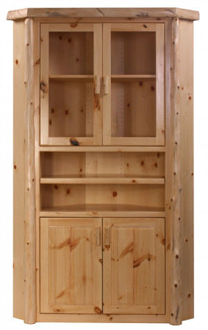 Rustic Log Corner Cabinet