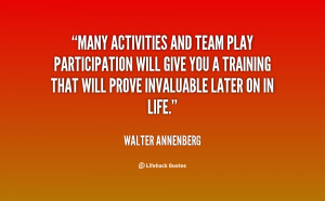 Many activities and team play participation will give you a training ...