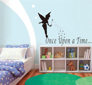 Flying fairy tale once upon a time quote wall stickers home decor cute ...