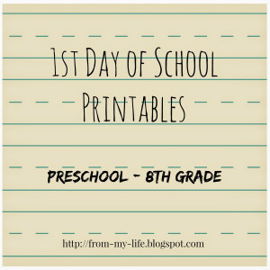 First Day of School Tradition (and a free printable)