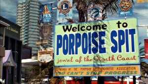 Sign for Muriel's hometown of Porpoise Spit