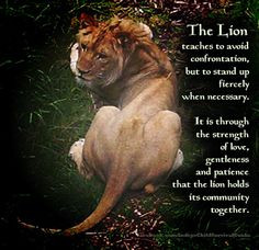and only fights when it becomes necessary to defend. The lion's pride ...
