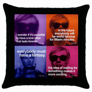 Pillow Case : Andy Warhol - Photo Quotes Collage (Purple, Blue, Orange ...
