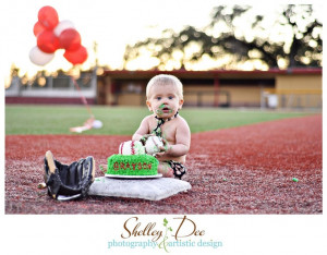1st Birthday Baseball Cake Smash Session Shelley Dee Photography ...