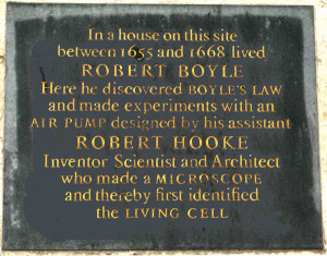 Boyle and Hooke inscription