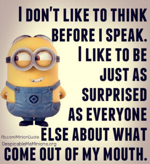 ... think # speak # surprise # minions # despicableme # lol # fun # humor