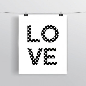 INSTANT DOWNLOAD polka dot LOVE typography quote by WhatThePrint, $5 ...