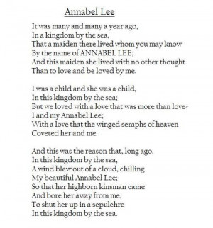 love sad poem Edgar Allan Poe annabel lee love poem