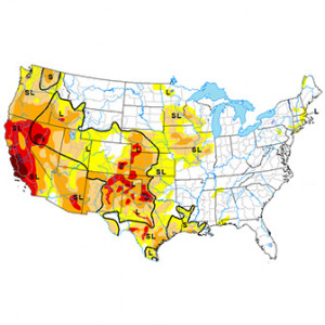 The Drought Monitor map released on Feb. 21, 2014.