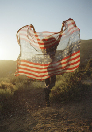 american flag, flag, model, pretty, style