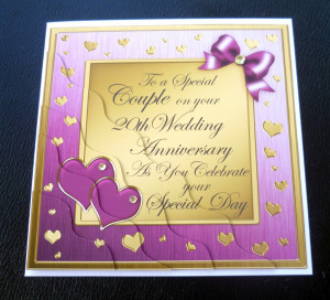 Details about Special Couple 20th Wedding Anniversary Card - Plum ...