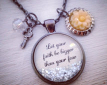 Let your faith be bigger than your fear medium (1inch) glitter pendant ...
