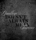 Goodbye Are Not Forever Goodbye Are Not The End