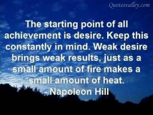 The Starting Point Of All Achievement Is Desire