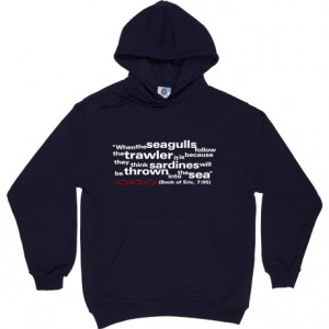 Eric Cantona Seagulls and Sardines Quote Navy Blue Hooded-Top. From ...