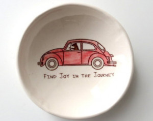... Inspirational Quote . Ring Dish . Ring Holder . Red VW Bug . Squirrel