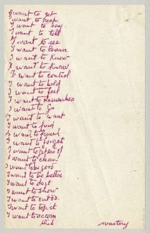 Great therapy exercise by artist Louise Bourgeois