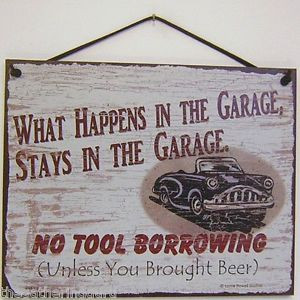 Details about NEW What Happens The Garage Stays Car Quote Saying Wood ...