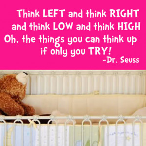 Details about Dr. Seuss think left think right Quote Wall Decal