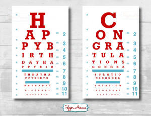 Doctor or Nurse Party Eye Chart - Birthday or Graduation Party ...