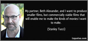 , and I want to produce smaller films, but commercially viable ...