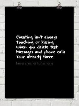 Cheating isn't always touching or kissing when you delete text ...