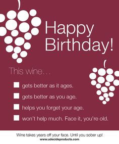 Funny Wine LabelHappy Birthday by UdecideProducts on Etsy, $10.00