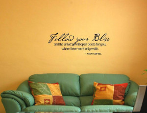 FOLLOW YOU BLISS AND THE UNIVERSE Vinyl wall quotes art On Wall Decal ...