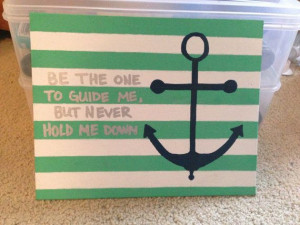 Striped Anchor Painted Quote