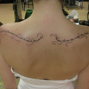 Upper Back Tattoo Quotes Ideas for Girls