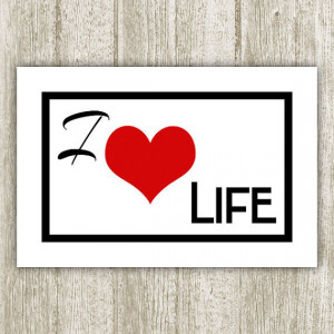 Love Life Print, 4x6, Instant Download, White Black Red Printable ...