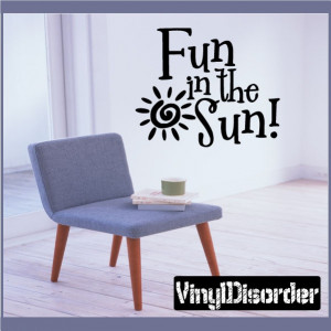 Fun in the sun Summer Holiday Vinyl Wall Decal Mural Quotes Words ...